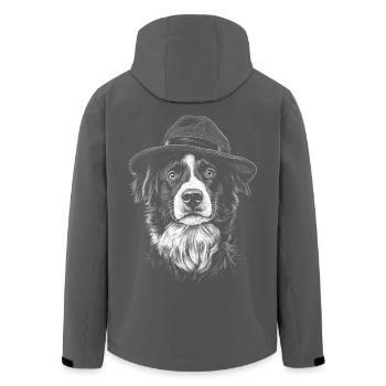 Border Collie Hut Hütehunde Hütehund Hunde - Recycelte Männer Softshell-Jacke von Stanley/Stella - Anthrazit - Hinten - AI Model Male 185 light (185cm)