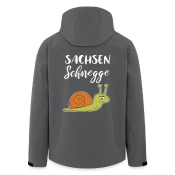 Sachsenschnegge Sächischer Dialekt - Recycelte Männer Softshell-Jacke von Stanley/Stella - Anthrazit - Hinten - AI Model Male 185 light (185cm)