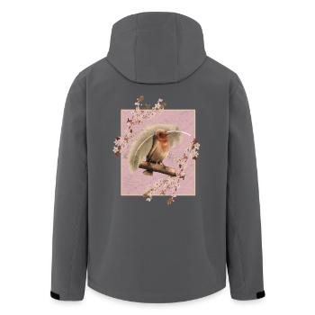 Japan Kirschblüten Vogel - Recycelte Männer Softshell-Jacke von Stanley/Stella - Anthrazit - Hinten - AI Model Male 185 light (185cm)