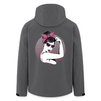 Retro Rockabilly Girl - Recycelte Männer Softshell-Jacke von Stanley/Stella - Anthrazit - Hinten - AI Model Male 185 light (185cm)