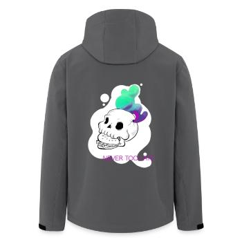Skull Design streetwear collection Illustration - Men’s Recycled Softshell Jacket by Stanley/Stella - anthracite - Back - AI Model Male 185 light (185cm)