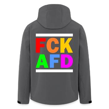 Fck afd - Recycelte Männer Softshell-Jacke von Stanley/Stella - Anthrazit - Hinten - AI Model Male 185 light (185cm)