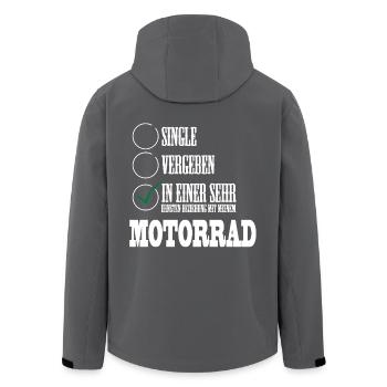 In einer Beziehung mit meinem Motorrad - Recycelte Männer Softshell-Jacke von Stanley/Stella - Anthrazit - Hinten - AI Model Male 185 light (185cm)