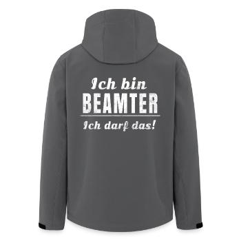 Ich bin Beamter ich darf das! - Recycelte Männer Softshell-Jacke von Stanley/Stella - Anthrazit - Hinten - AI Model Male 185 light (185cm)