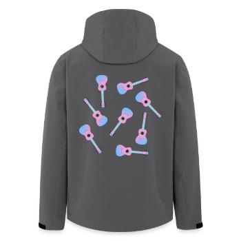 Pinke Ukulele - Recycelte Männer Softshell-Jacke von Stanley/Stella - Anthrazit - Hinten - AI Model Male 185 light (185cm)