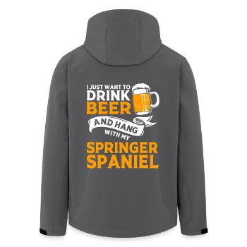 Springer Spaniel - Recycelte Männer Softshell-Jacke von Stanley/Stella - Anthrazit - Hinten - AI Model Male 185 light (185cm)