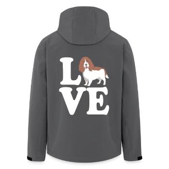 Springer Spaniel Hund - Recycelte Männer Softshell-Jacke von Stanley/Stella - Anthrazit - Hinten - AI Model Male 185 light (185cm)