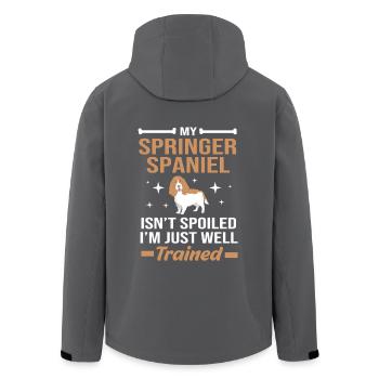Springer Spaniel - Recycelte Männer Softshell-Jacke von Stanley/Stella - Anthrazit - Hinten - AI Model Male 185 light (185cm)