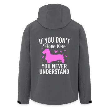 Rauhaardackel Dachshund - Recycelte Männer Softshell-Jacke von Stanley/Stella - Anthrazit - Hinten - AI Model Male 185 light (185cm)