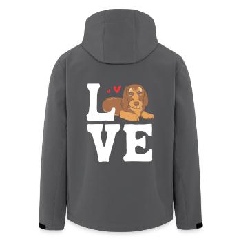 Dachshund Rauhaardackel - Recycelte Männer Softshell-Jacke von Stanley/Stella - Anthrazit - Hinten - AI Model Male 185 light (185cm)