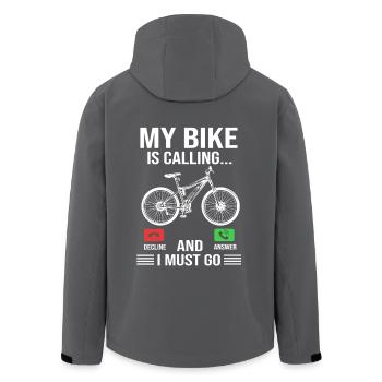 E-Bike EBike E Bike - Recycelte Männer Softshell-Jacke von Stanley/Stella - Anthrazit - Hinten - AI Model Male 185 light (185cm)