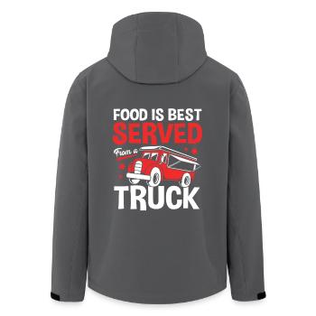 Imbiss Food Truck - Recycelte Männer Softshell-Jacke von Stanley/Stella - Anthrazit - Hinten - AI Model Male 185 light (185cm)