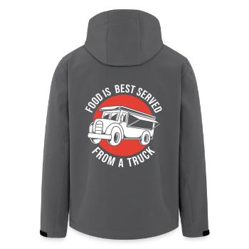 Imbiss Food Truck - Recycelte Männer Softshell-Jacke von Stanley/Stella - Anthrazit - Hinten - AI Model Male 185 light (185cm)