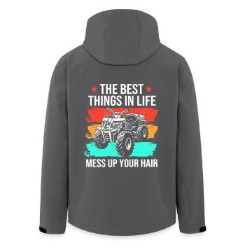 Quad - Recycelte Männer Softshell-Jacke von Stanley/Stella - Anthrazit - Hinten - AI Model Male 185 light (185cm)