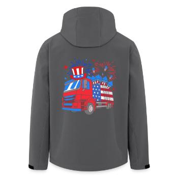 Müllwagen Müllauto Müllmann Mülleimer - Recycelte Männer Softshell-Jacke von Stanley/Stella - Anthrazit - Hinten - AI Model Male 185 light (185cm)