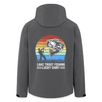 Forelle Forellenteich Angelhaken Angelrute Angler - Recycelte Männer Softshell-Jacke von Stanley/Stella - Anthrazit - Hinten - AI Model Male 185 light (185cm)