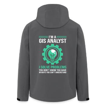 GIS Kartograf Geografie Geography Kartografie - Recycelte Männer Softshell-Jacke von Stanley/Stella - Anthrazit - Hinten - AI Model Male 185 light (185cm)
