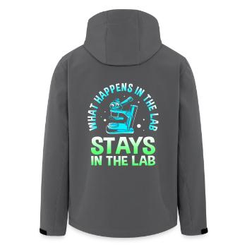 Labor Bio Chemie Mikroskop Laboratory - Recycelte Männer Softshell-Jacke von Stanley/Stella - Anthrazit - Hinten - AI Model Male 185 light (185cm)