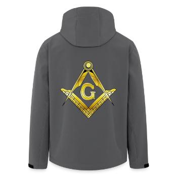 Freimaurer Illuminati - Recycelte Männer Softshell-Jacke von Stanley/Stella - Anthrazit - Hinten - AI Model Male 185 light (185cm)