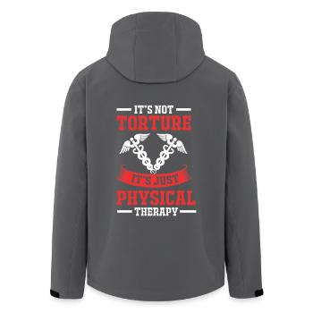 Physio Physiotherapie Physiotherapeut - Recycelte Männer Softshell-Jacke von Stanley/Stella - Anthrazit - Hinten - AI Model Male 185 light (185cm)