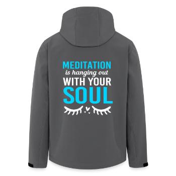 Meditation Chakra Zen - Recycelte Männer Softshell-Jacke von Stanley/Stella - Anthrazit - Hinten - AI Model Male 185 light (185cm)