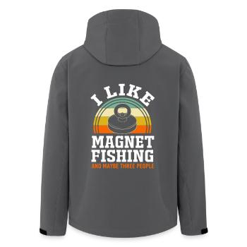 Magnetangeln Angeln Magnet Angler - Recycelte Männer Softshell-Jacke von Stanley/Stella - Anthrazit - Hinten - AI Model Male 185 light (185cm)