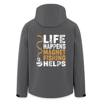 Magnet Angeln Angler Magnetangeln - Recycelte Männer Softshell-Jacke von Stanley/Stella - Anthrazit - Hinten - AI Model Male 185 light (185cm)