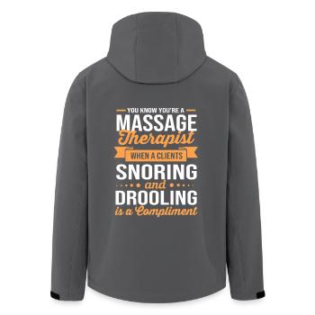 Massage Masseur Masseurin Heilpraktiker - Recycelte Männer Softshell-Jacke von Stanley/Stella - Anthrazit - Hinten - AI Model Male 185 light (185cm)