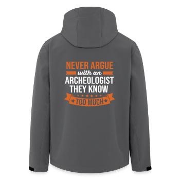 Archäologie - Recycelte Männer Softshell-Jacke von Stanley/Stella - Anthrazit - Hinten - AI Model Male 185 light (185cm)