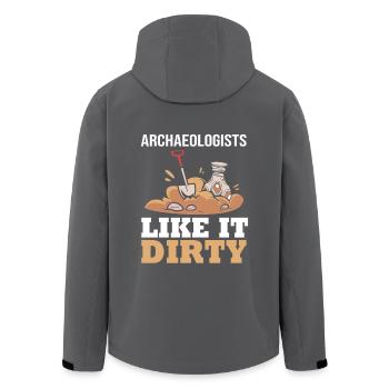 Archäologie - Recycelte Männer Softshell-Jacke von Stanley/Stella - Anthrazit - Hinten - AI Model Male 185 light (185cm)