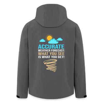 Wetter Meteorologie Meteorologe - Recycelte Männer Softshell-Jacke von Stanley/Stella - Anthrazit - Hinten - AI Model Male 185 light (185cm)