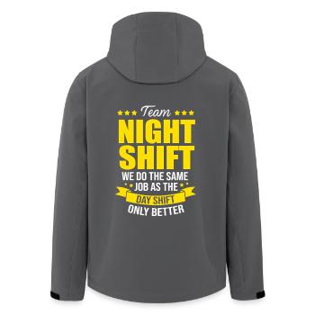 Nachtschicht Krankenschwester Krankenhaus Pflege - Recycelte Männer Softshell-Jacke von Stanley/Stella - Anthrazit - Hinten - AI Model Male 185 light (185cm)