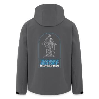 Mormonen Kirche - Recycelte Männer Softshell-Jacke von Stanley/Stella - Anthrazit - Hinten - AI Model Male 185 light (185cm)