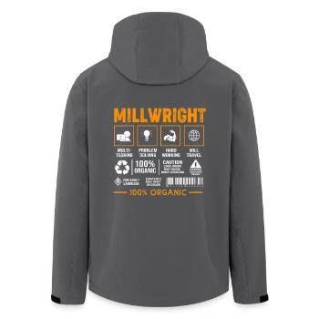 Schlosser Mechaniker Maschinenbau CNC - Recycelte Männer Softshell-Jacke von Stanley/Stella - Anthrazit - Hinten - AI Model Male 185 light (185cm)
