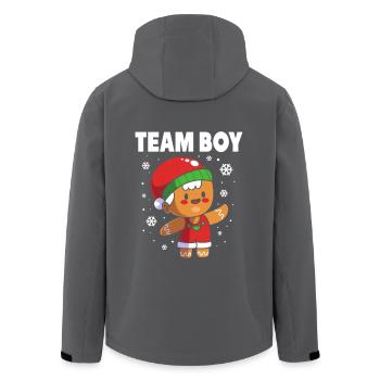 Werdende Mutter Weihnachten Gender Reveal - Recycelte Männer Softshell-Jacke von Stanley/Stella - Anthrazit - Hinten - AI Model Male 185 light (185cm)