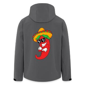 Chilli Chipotle Chilischote Jalapeno Scharf Chili - Recycelte Männer Softshell-Jacke von Stanley/Stella - Anthrazit - Hinten - AI Model Male 185 light (185cm)
