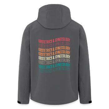 Hebamme Obgyn Frauenheilkunde Geburtshilfe - Recycelte Männer Softshell-Jacke von Stanley/Stella - Anthrazit - Hinten - AI Model Male 185 light (185cm)