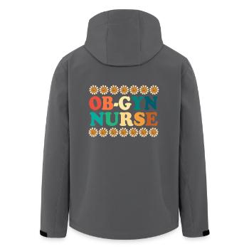 Obgyn Frauenheilkunde Geburtshilfe Hebamme - Recycelte Männer Softshell-Jacke von Stanley/Stella - Anthrazit - Hinten - AI Model Male 185 light (185cm)