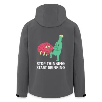 Lebensmittel Ernährung Nahrungsmittel - Recycelte Männer Softshell-Jacke von Stanley/Stella - Anthrazit - Hinten - AI Model Male 185 light (185cm)