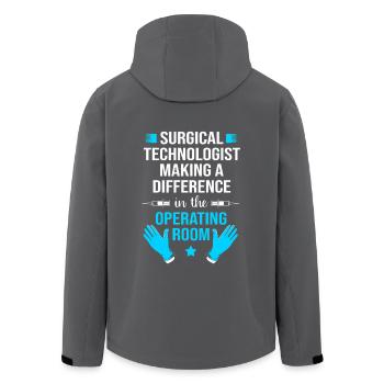Chirurg Chirurgie CTA - Recycelte Männer Softshell-Jacke von Stanley/Stella - Anthrazit - Hinten - AI Model Male 185 light (185cm)