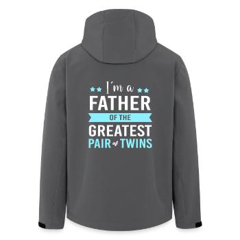 Zwilling Papa Zwillinge Vater - Recycelte Männer Softshell-Jacke von Stanley/Stella - Anthrazit - Hinten - AI Model Male 185 light (185cm)