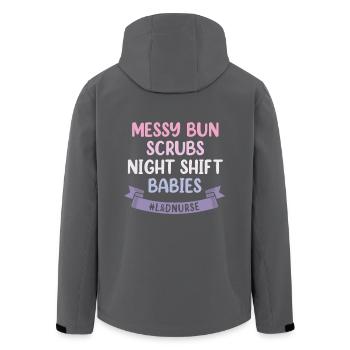 Entbindung Hebamme - Recycelte Männer Softshell-Jacke von Stanley/Stella - Anthrazit - Hinten - AI Model Male 185 light (185cm)