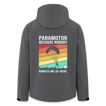 Paragliding Skydive - Recycelte Männer Softshell-Jacke von Stanley/Stella - Anthrazit - Hinten - AI Model Male 185 light (185cm)