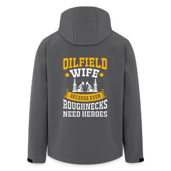 Ölfeld Ehefrau Bohrinsel Ölbohrinsel - Recycelte Männer Softshell-Jacke von Stanley/Stella - Anthrazit - Hinten - AI Model Male 185 light (185cm)