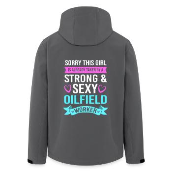 Bohrinsel Ölfeld Ölbohrinsel Ehefrau - Recycelte Männer Softshell-Jacke von Stanley/Stella - Anthrazit - Hinten - AI Model Male 185 light (185cm)