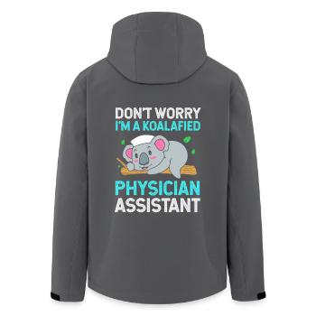 MFA PA Arzthelferin Pflege Physician Assistant - Recycelte Männer Softshell-Jacke von Stanley/Stella - Anthrazit - Hinten - AI Model Male 185 light (185cm)