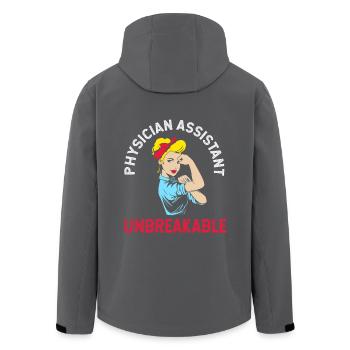 Arzthelferin Physician Assistant Pflege MFA PA - Recycelte Männer Softshell-Jacke von Stanley/Stella - Anthrazit - Hinten - AI Model Male 185 light (185cm)