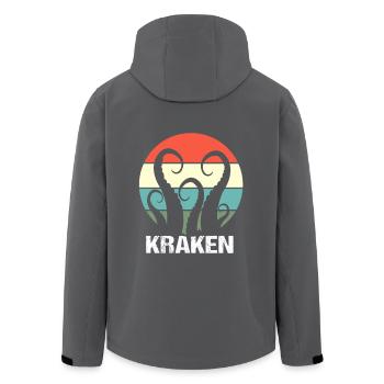 Tintenfisch Krake Kraken Oktopus - Recycelte Männer Softshell-Jacke von Stanley/Stella - Anthrazit - Hinten - AI Model Male 185 light (185cm)