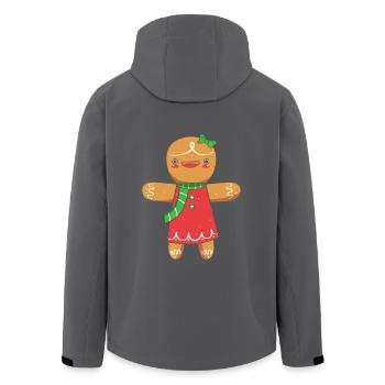 Lebkuchen Weihnachten Lebkuchenmann - Recycelte Männer Softshell-Jacke von Stanley/Stella - Anthrazit - Hinten - AI Model Male 185 light (185cm)