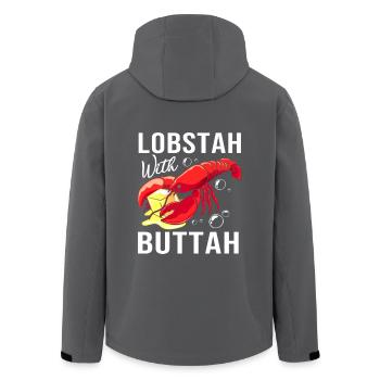 Languste Meeresfrüchte Maine Lobster Hummer - Recycelte Männer Softshell-Jacke von Stanley/Stella - Anthrazit - Hinten - AI Model Male 185 light (185cm)